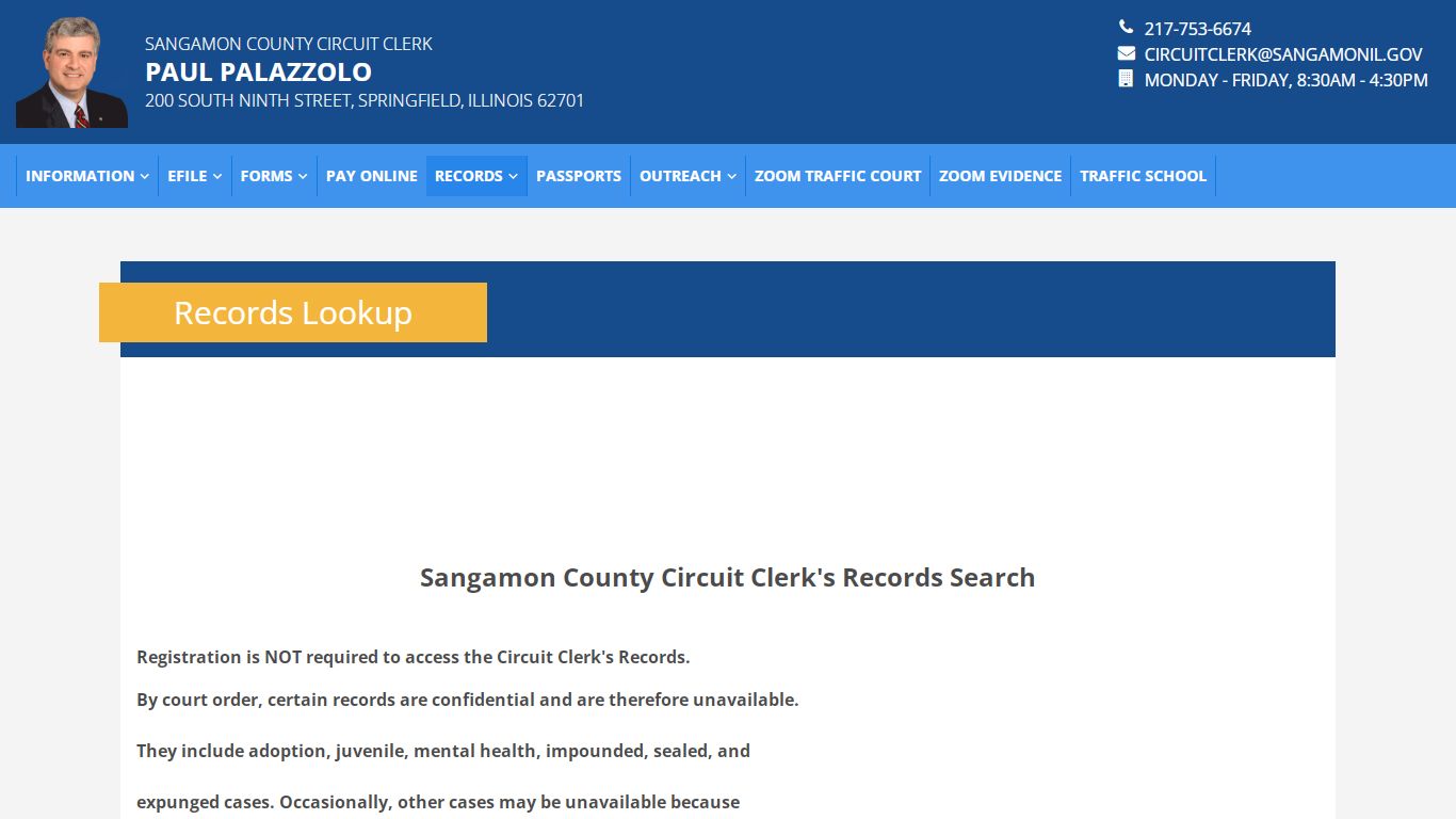 Sangamon County Circuit Clerk Records Lookup